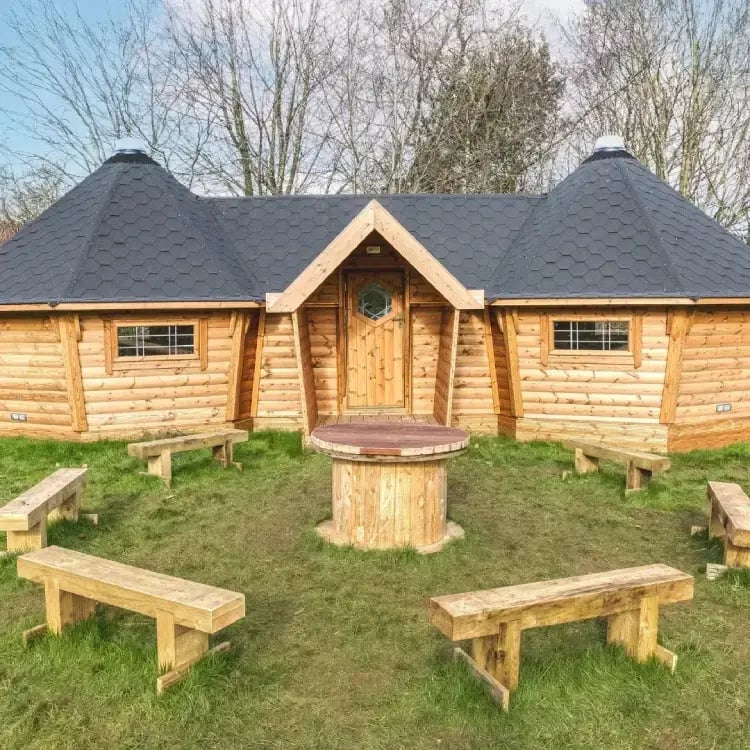 Allesley Primary School's Forest School Connected Cabins for a year round outdoor learning environment