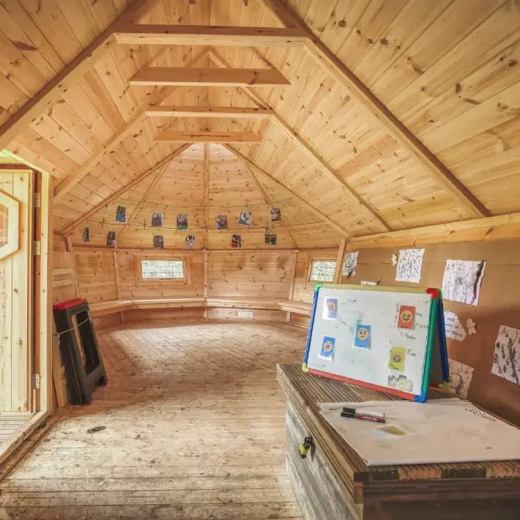 Allesley Primary School's Forest School Connected Cabins for a year round outdoor learning environment