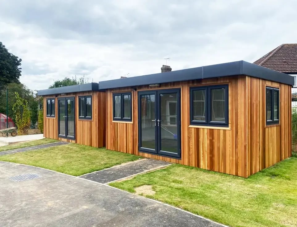 Cabins For Schools wooden classrooms with cedar cladding