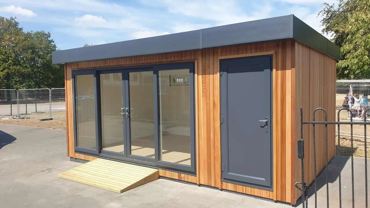 Cabins For Schools wooden classrooms with cedar cladding