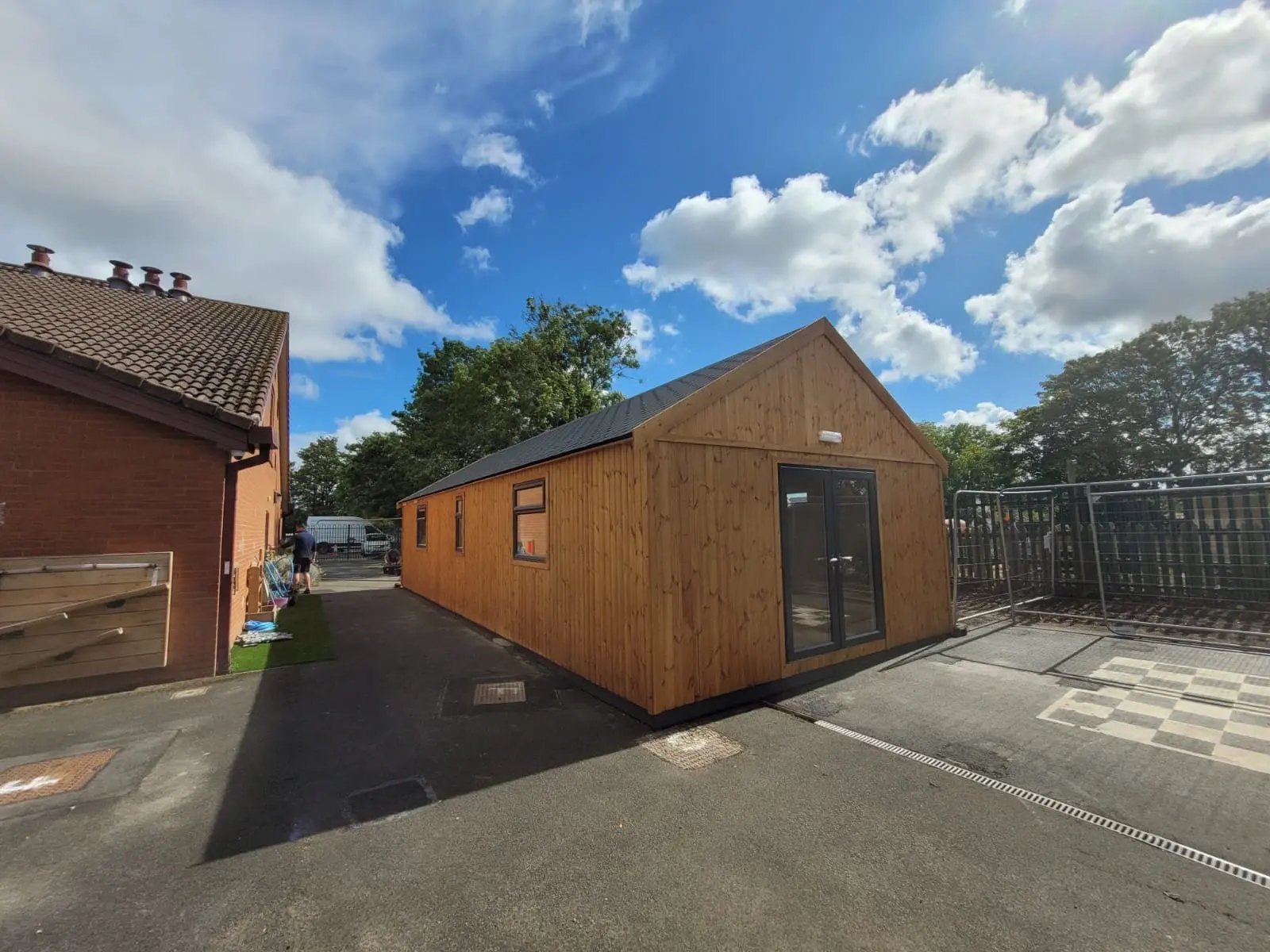 purpose-built workshop building with apex roof