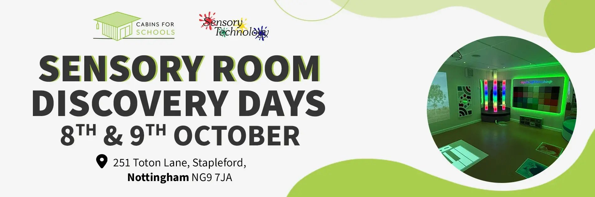 sensory room discovery days event with cabins for schools and sensory technology