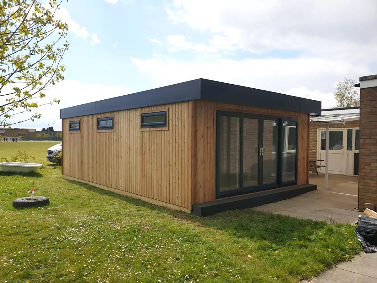 Cabins for Schools wooden classrooms with redwood cladding