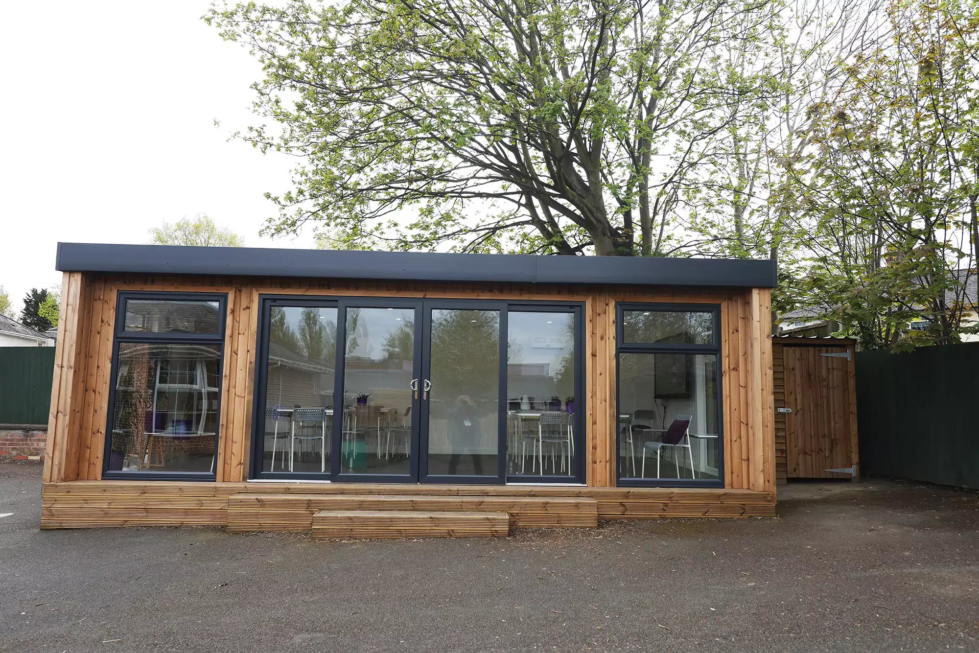 Cabins for Schools wooden classrooms with redwood cladding