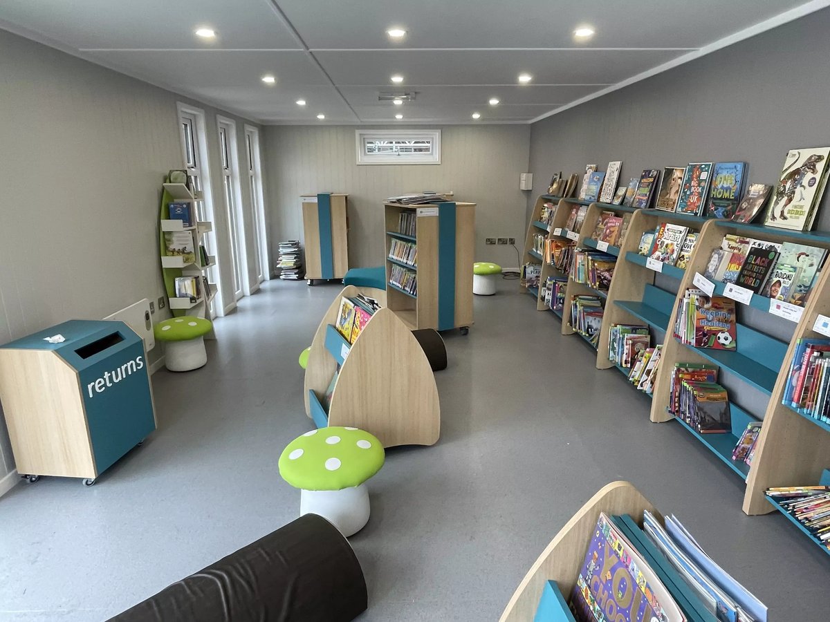 designated library space or reading nook for school