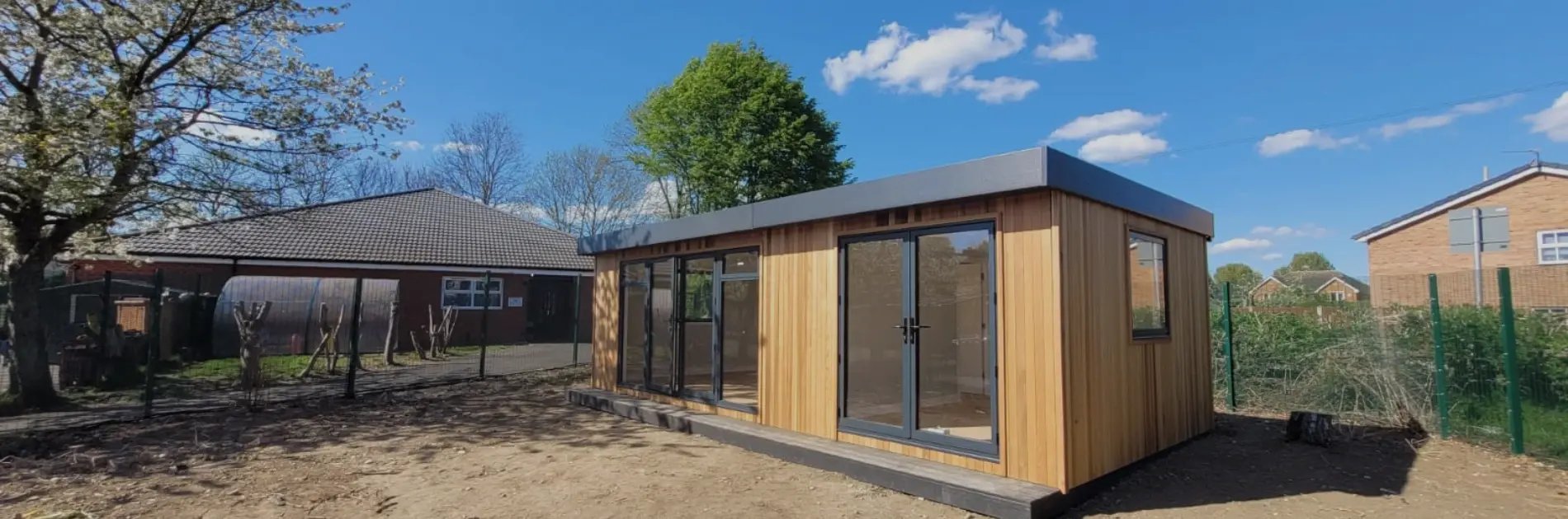 classrooms with cedar cladding 