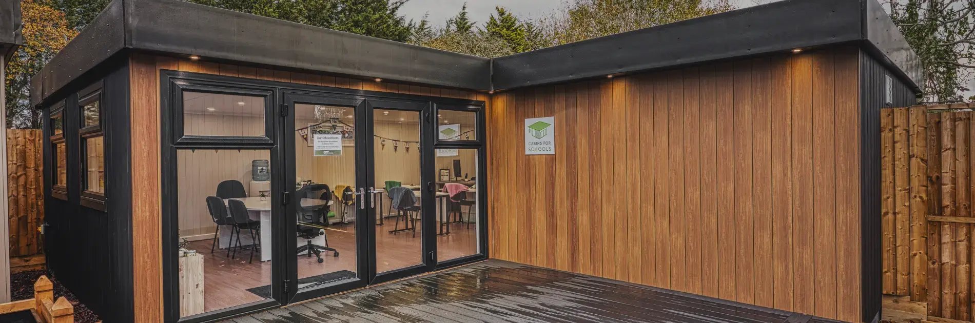 school room cladded in knotwod