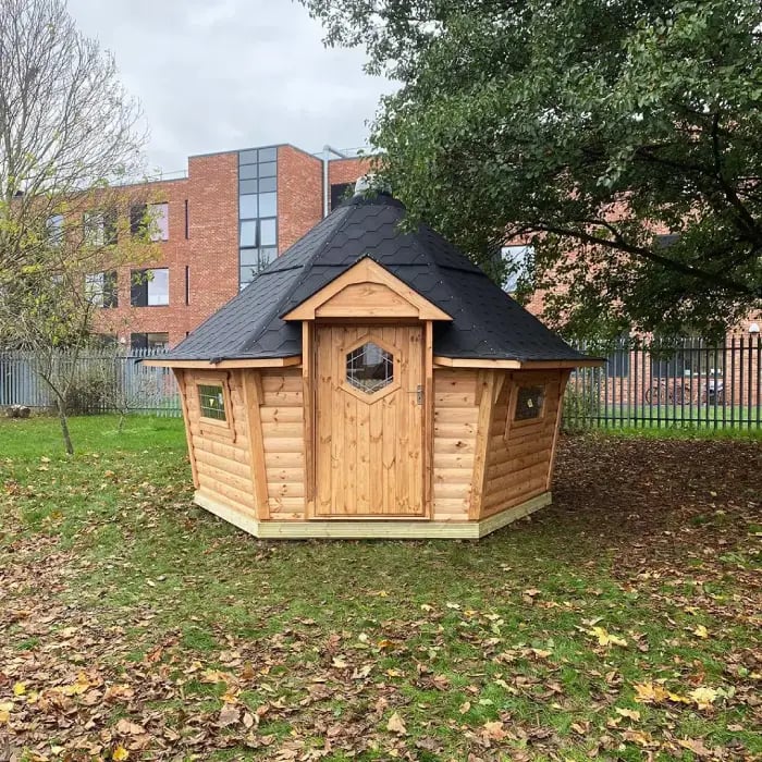 log cabin for outdoor learning