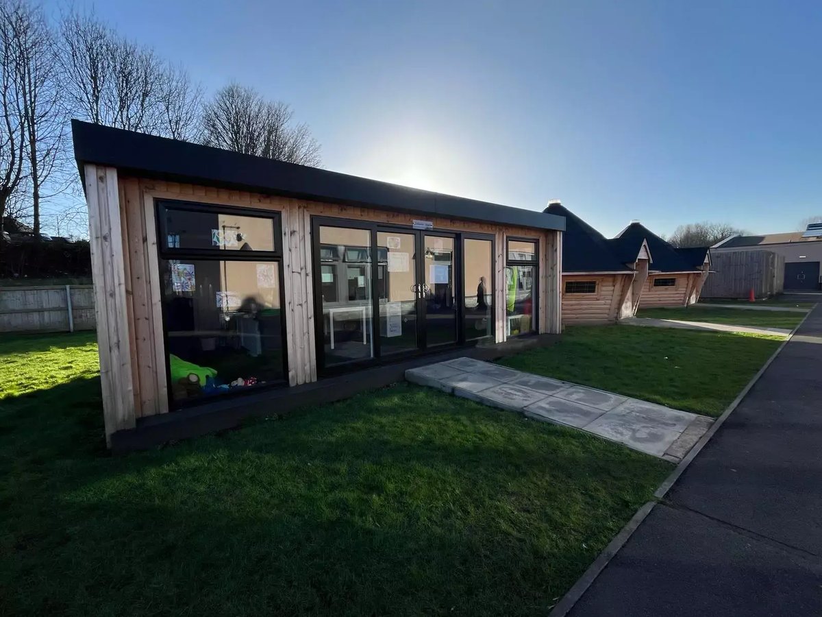 outdoor classroom and log cabins 