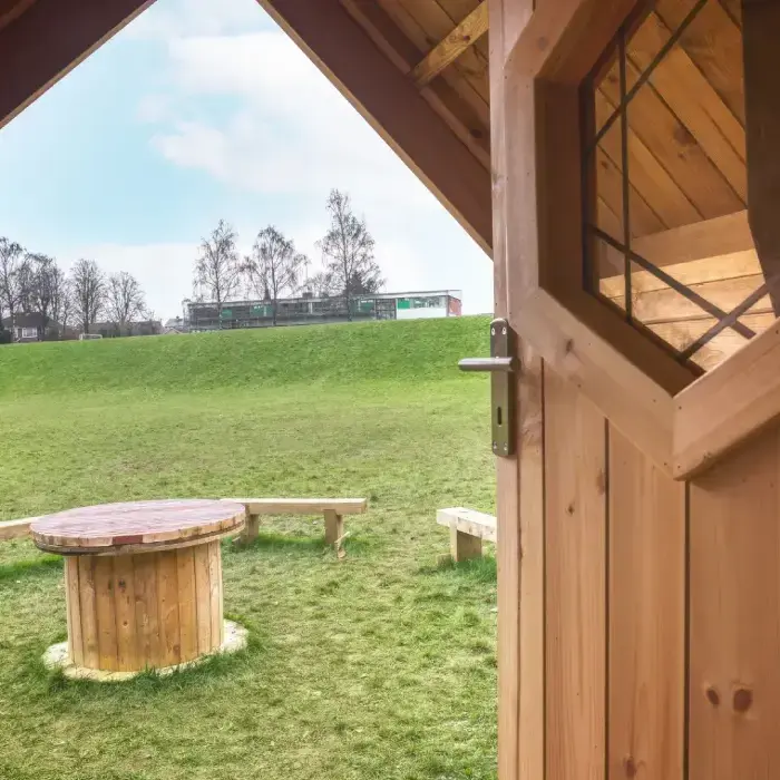 Allesley Primary School's Forest School Connected Cabins for a year round outdoor learning environment
