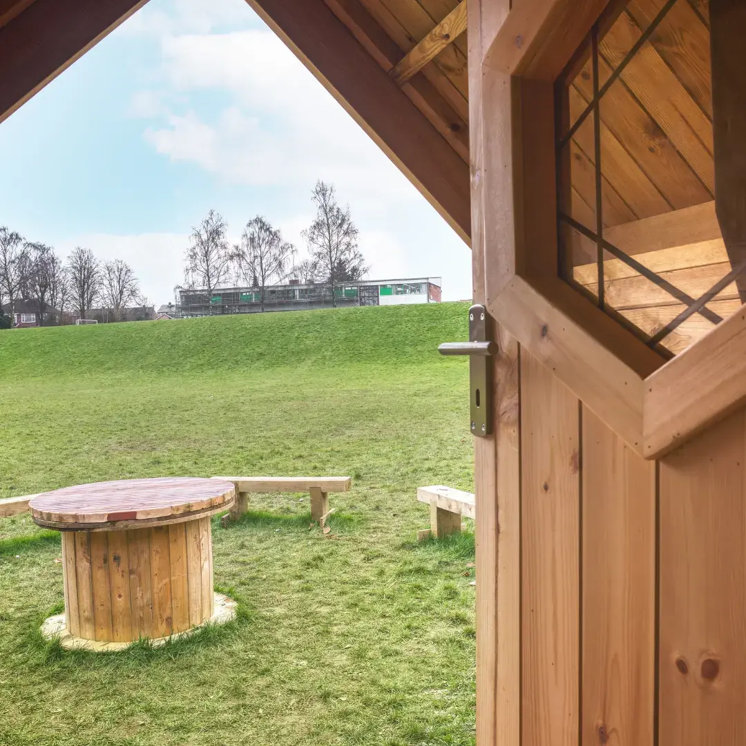 Allesley Primary School's Forest School Connected Cabins for a year round outdoor learning environment