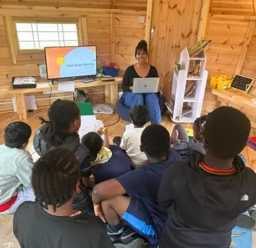 wraparound childcare log cabin