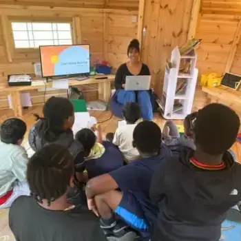 wraparound childcare log cabin