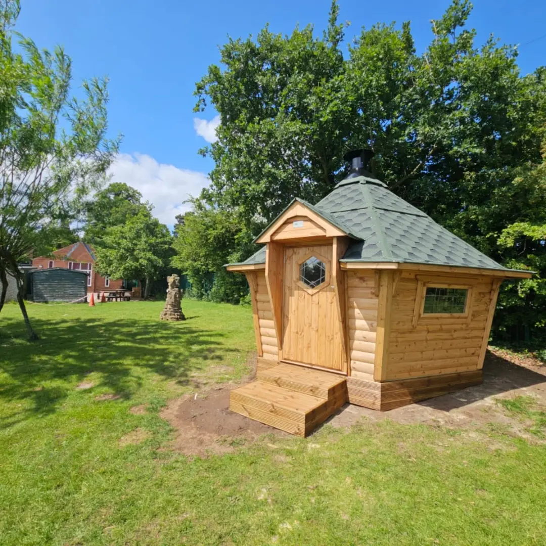 forest school cabin for forest school activities and outdoor learning