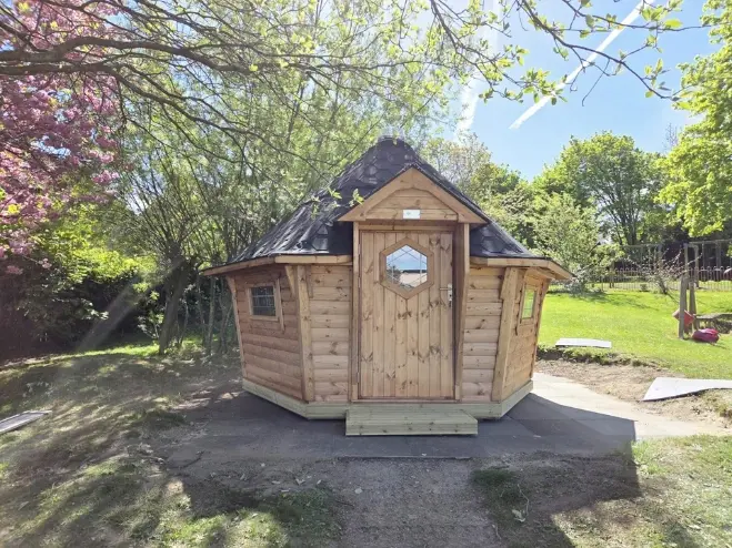 log cabin for school