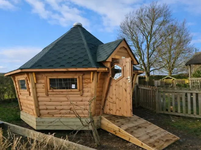 log cabin for outdoor activities