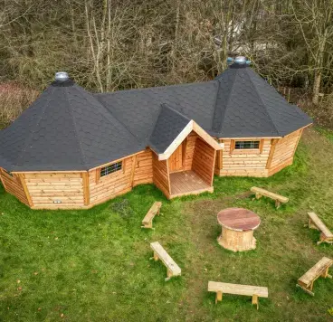 connected cabins for forest school and outdoor learning