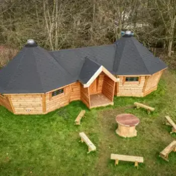 connected cabins for forest school and outdoor learning