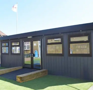 modular classroom used as a dedicated school library