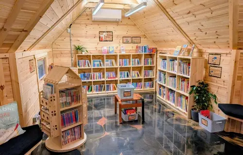 wooden libraries for schools