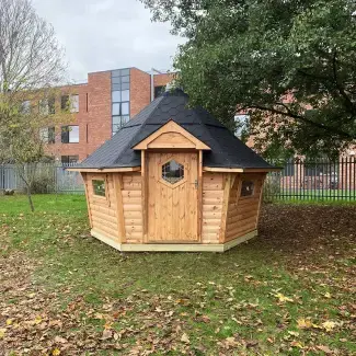 log cabin learning space for children with additional learning needs