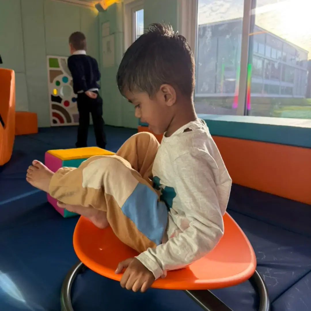young child in sensory space