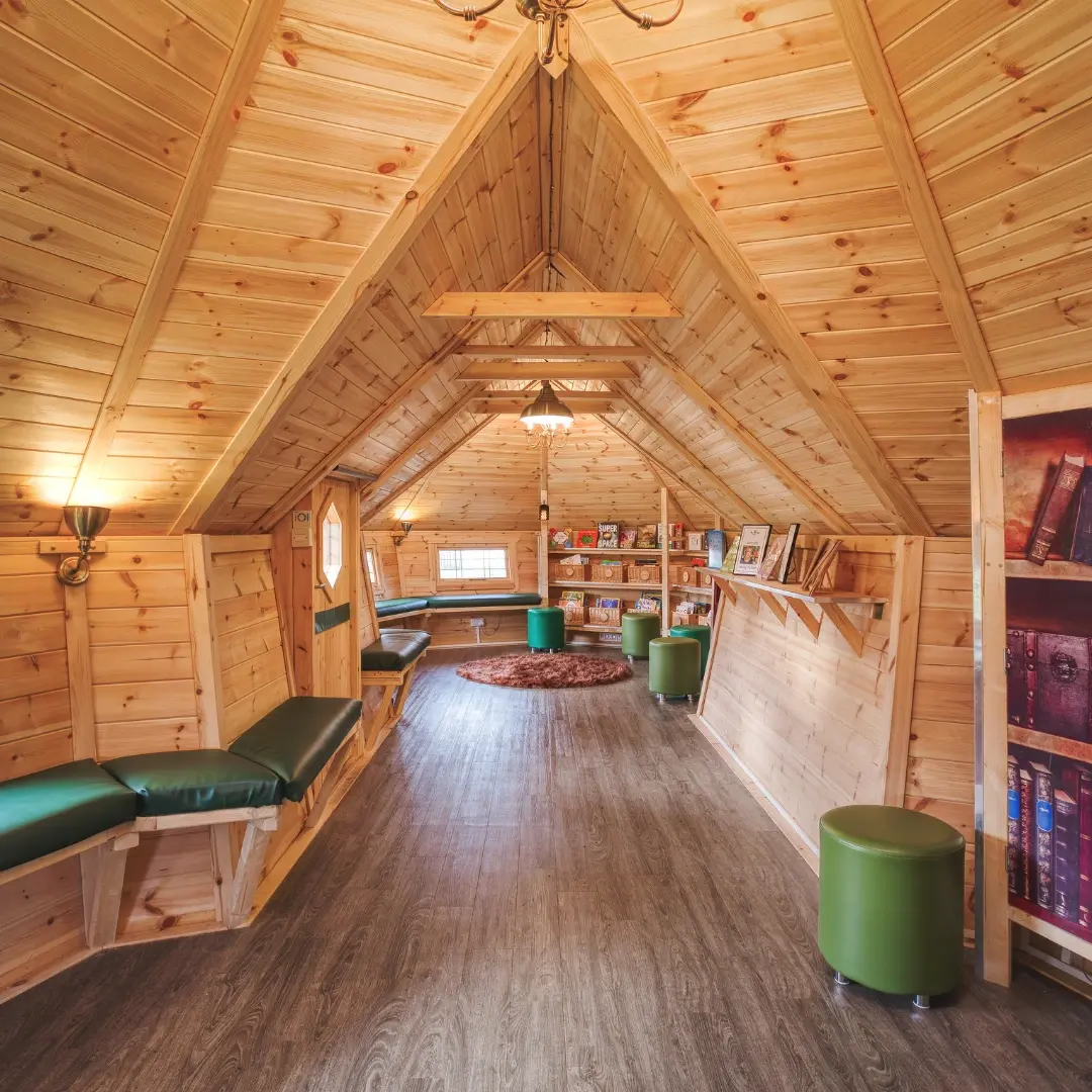 log cabin book nook